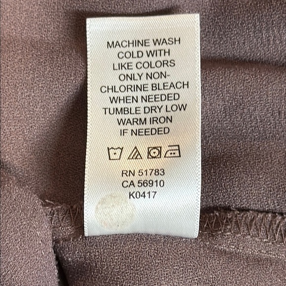 Maurices Purple Relaxed Embellished 3/4 Sleeve Blouse. Business casual Solid - Picture 4 of 7